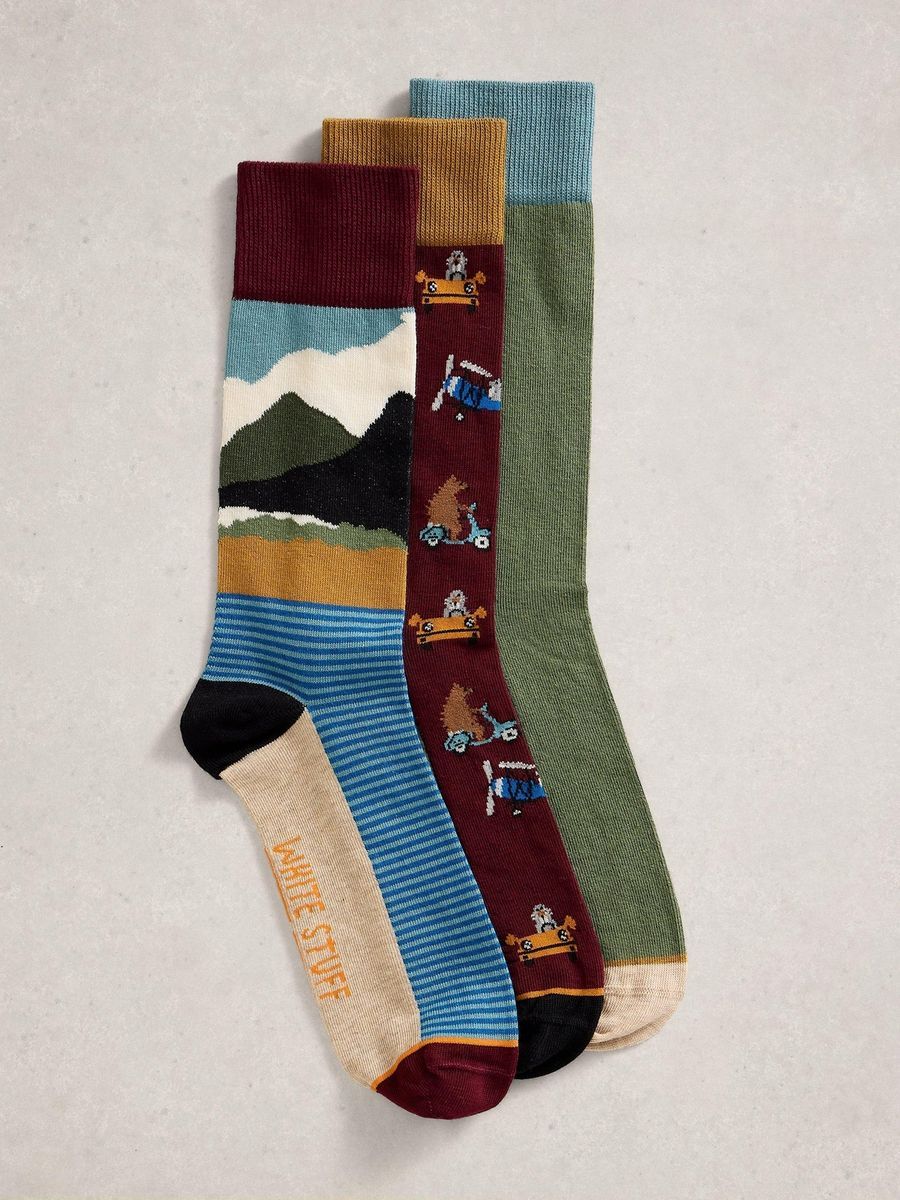 Gemusterter Socken-Set aus Bio-Baumwollmischung