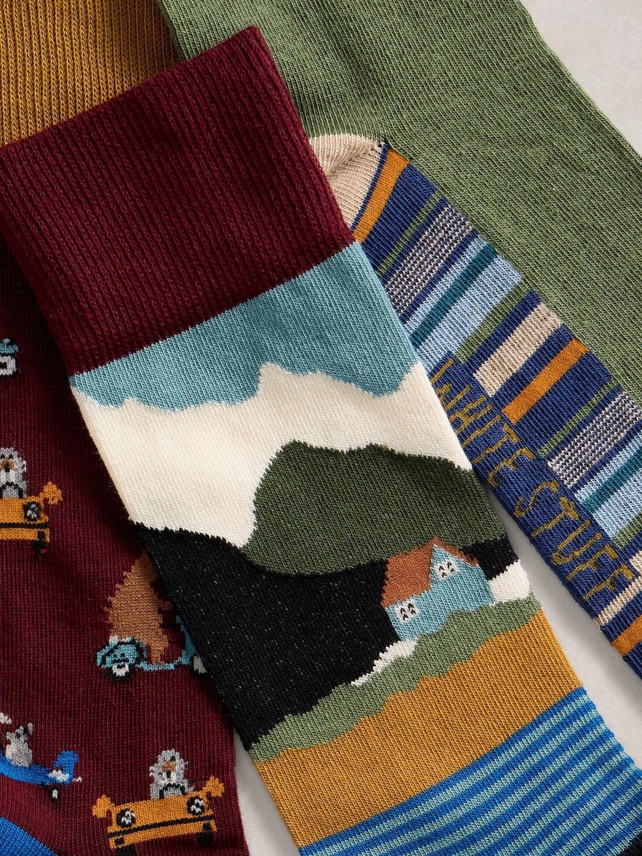 Gemusterter Socken-Set aus Bio-Baumwollmischung