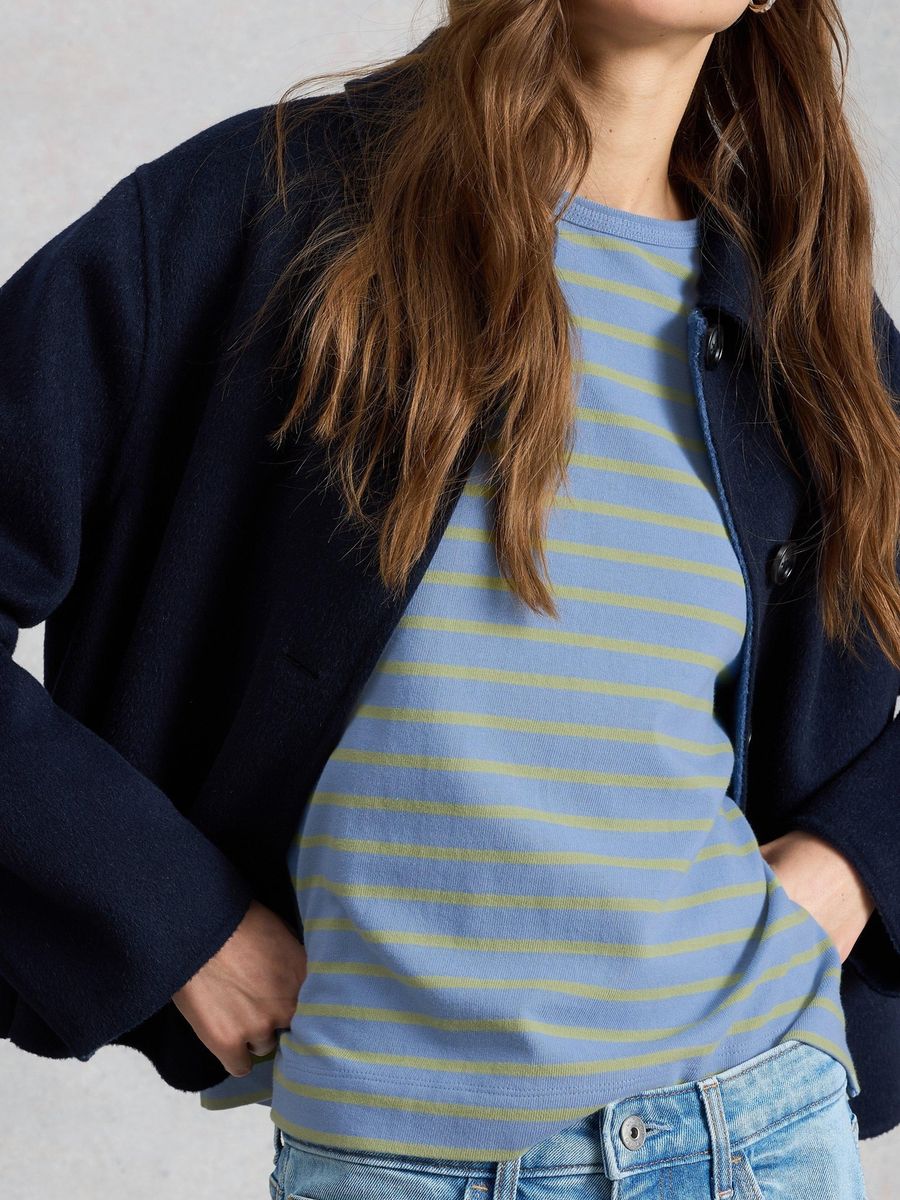 Gestreiftes Boxy T-Shirt aus Bio-Baumwolle