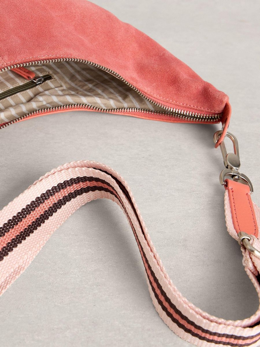 Wildleder Halbmond Umhängetasche mit Riemen