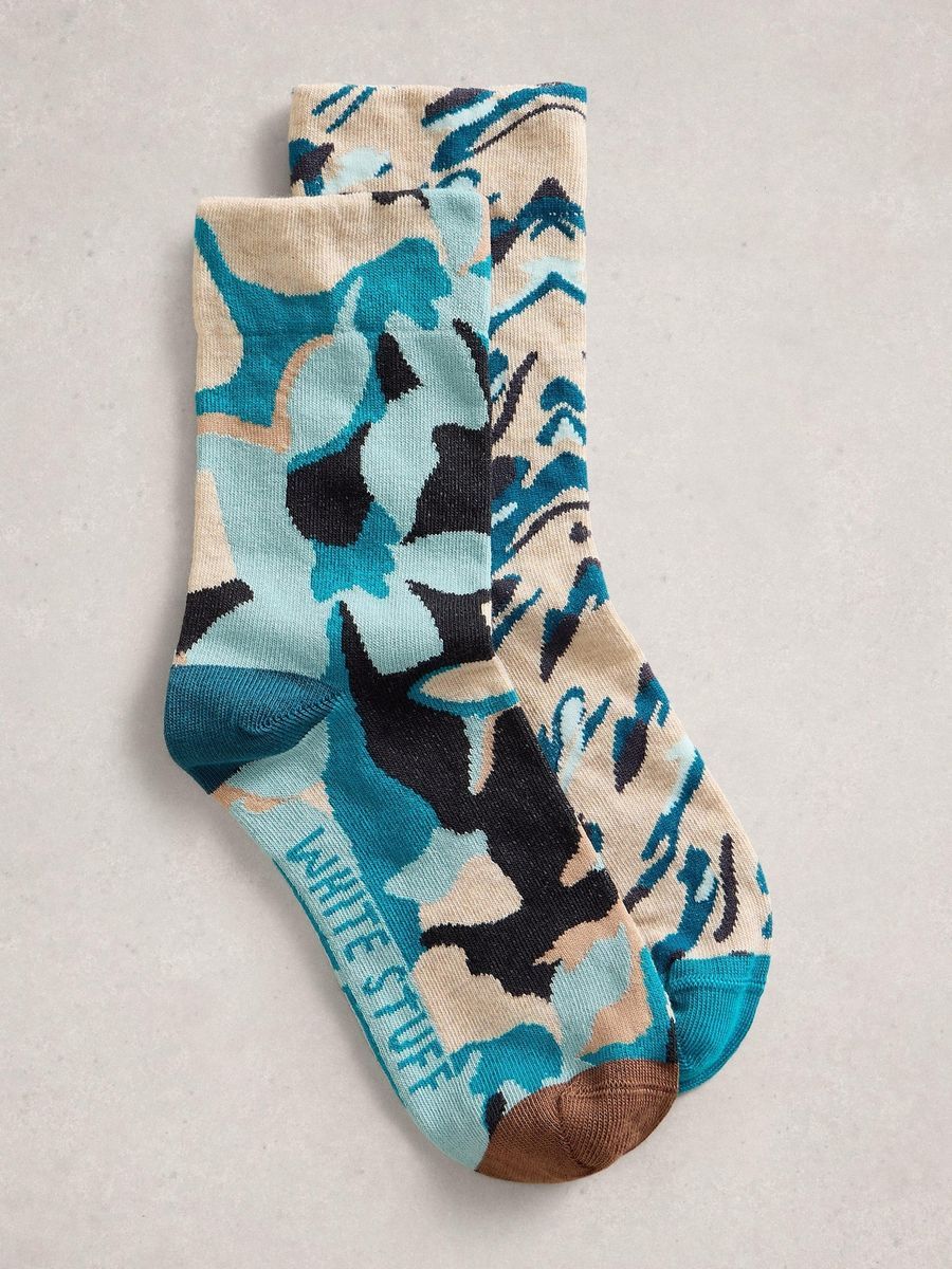 Socken mit abstraktem Muster aus Baumwollmischung