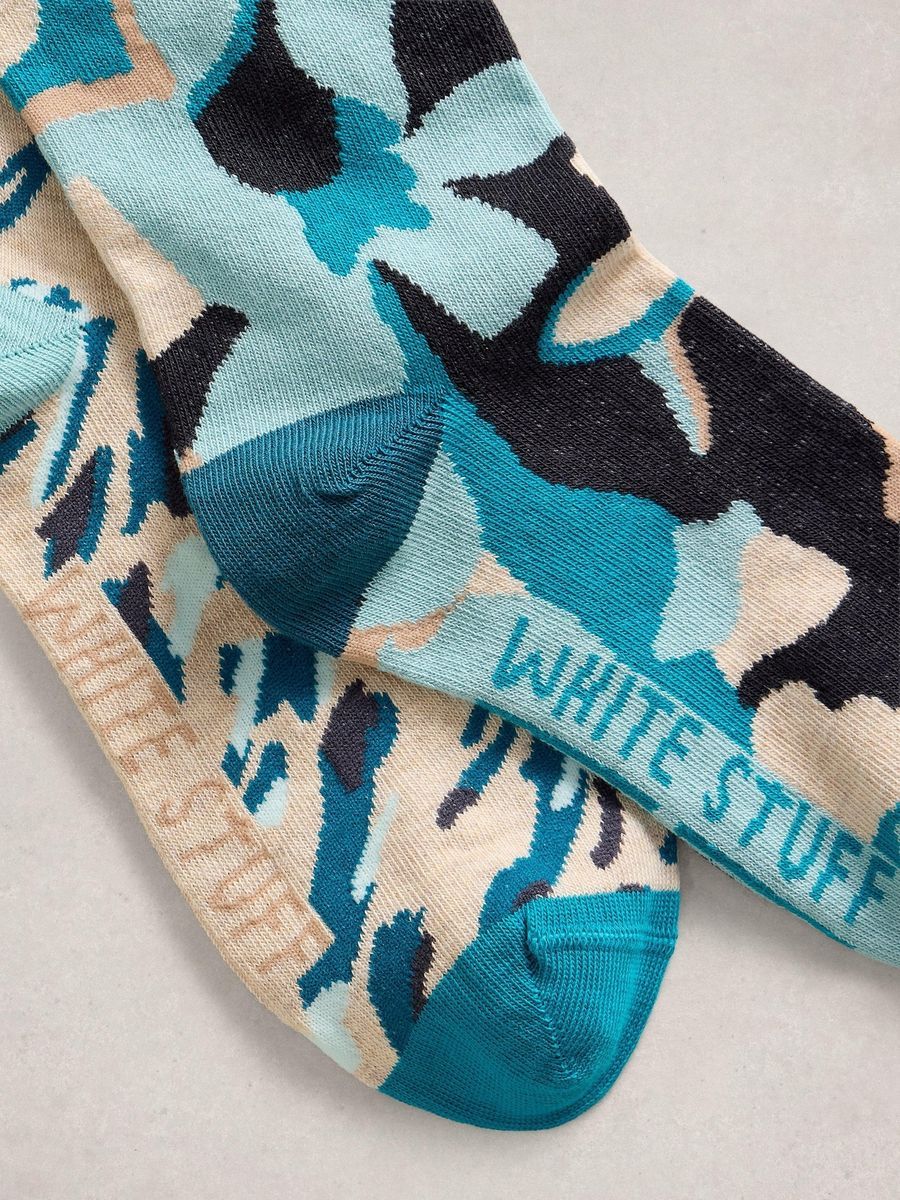 Socken mit abstraktem Muster aus Baumwollmischung