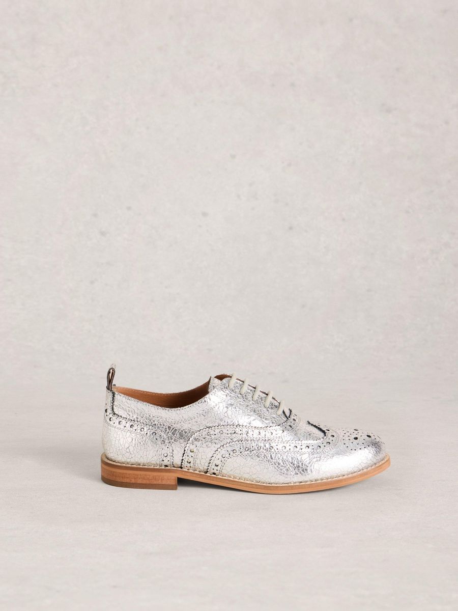 Metallic Oxford Brogue Lederschuhe