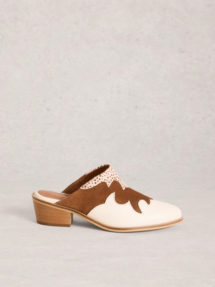 Leder-Pantoletten im Western-Stil