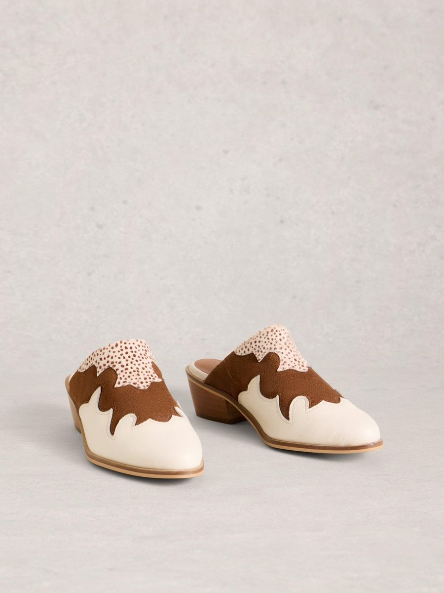 Leder-Pantoletten im Western-Stil