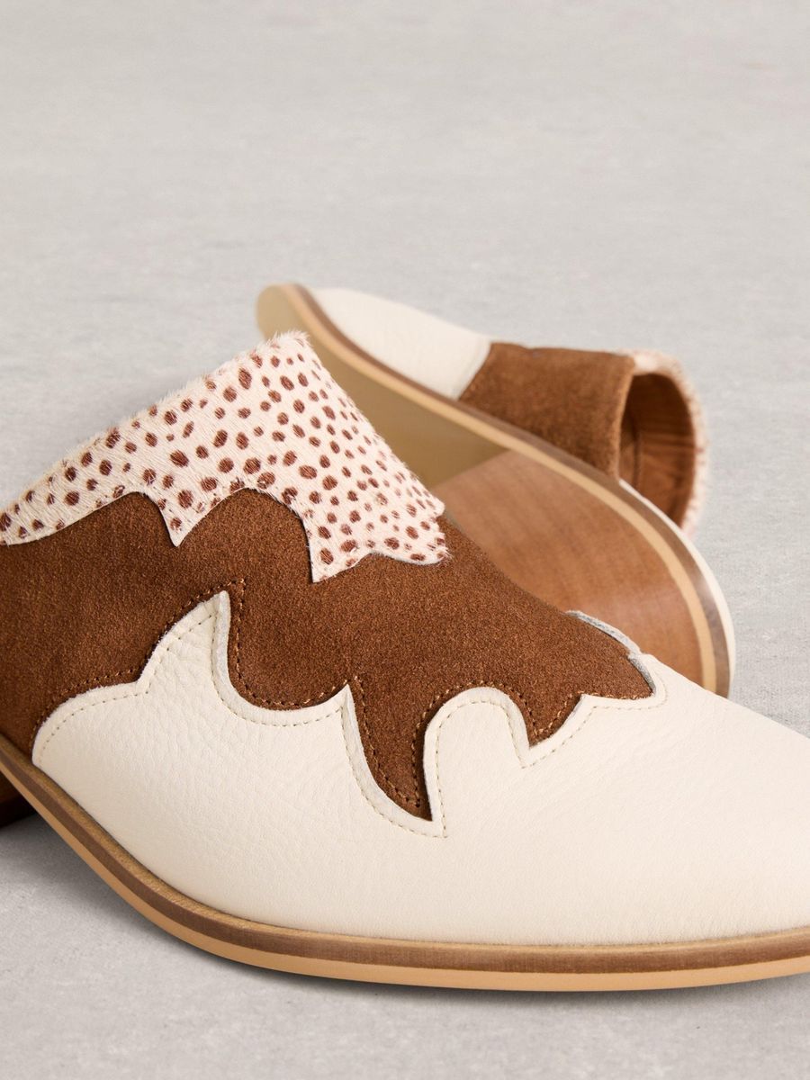 Leder-Pantoletten im Western-Stil