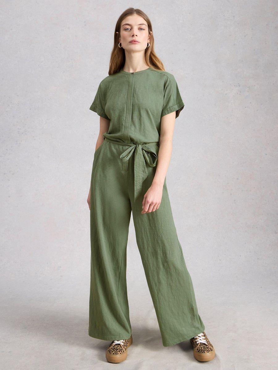 Lässiger Jersey-Jumpsuit mit Bindegürtel