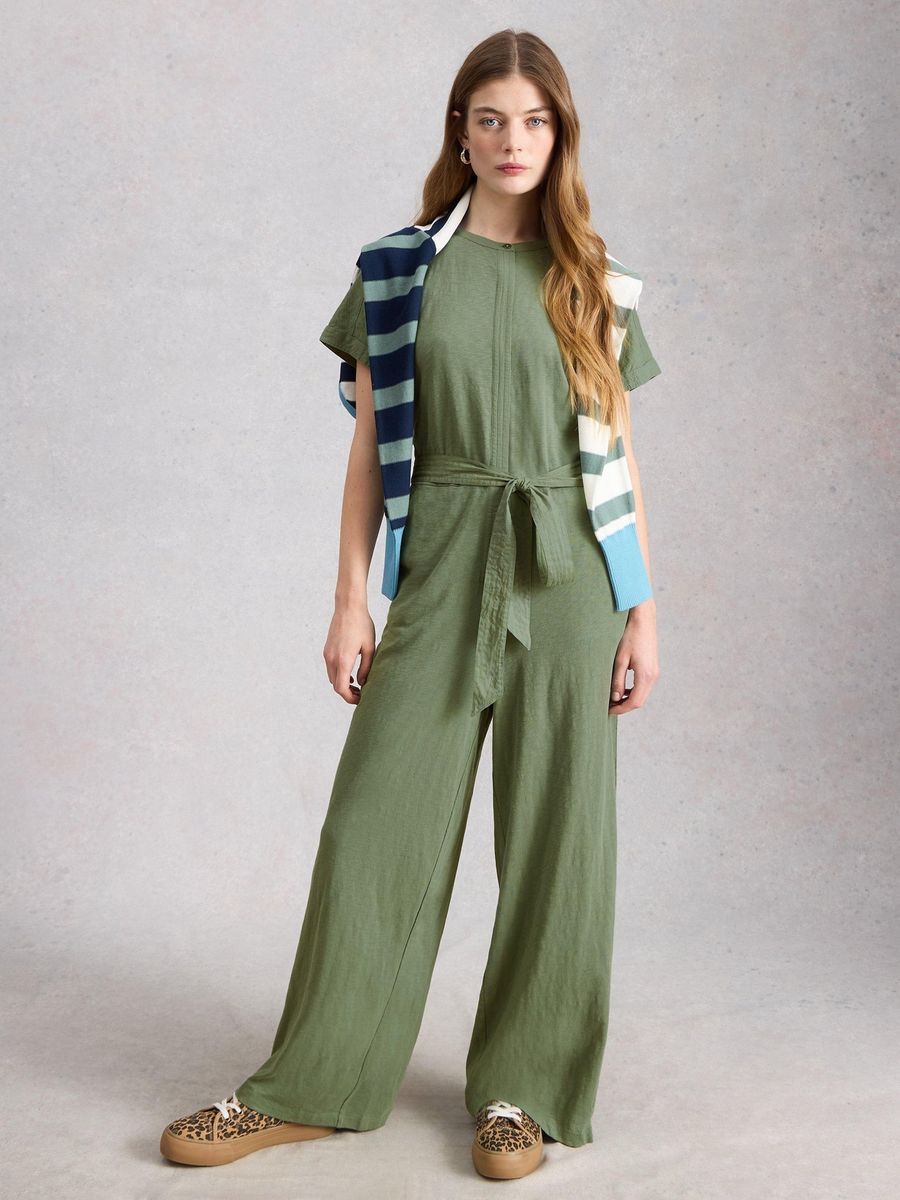 Lässiger Jersey-Jumpsuit mit Bindegürtel