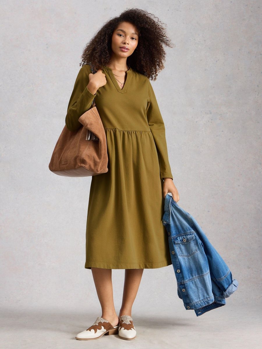Lässiges Jersey-Midikleid mit Taschen