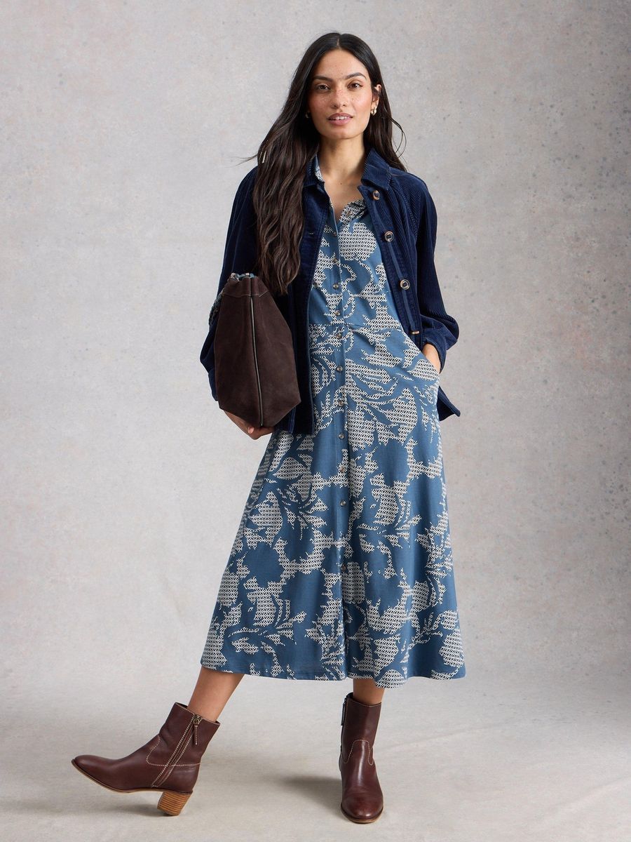 Jersey-Blusenkleid mit Blumenmuster