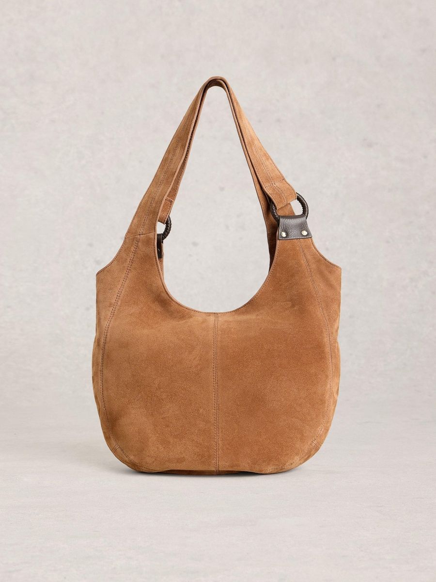 Wildleder Schultertasche Hobo-Stil