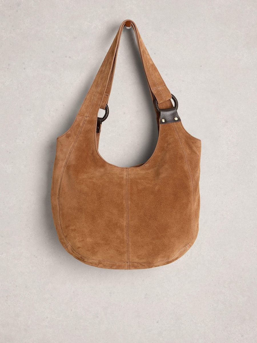 Wildleder Schultertasche Hobo-Stil