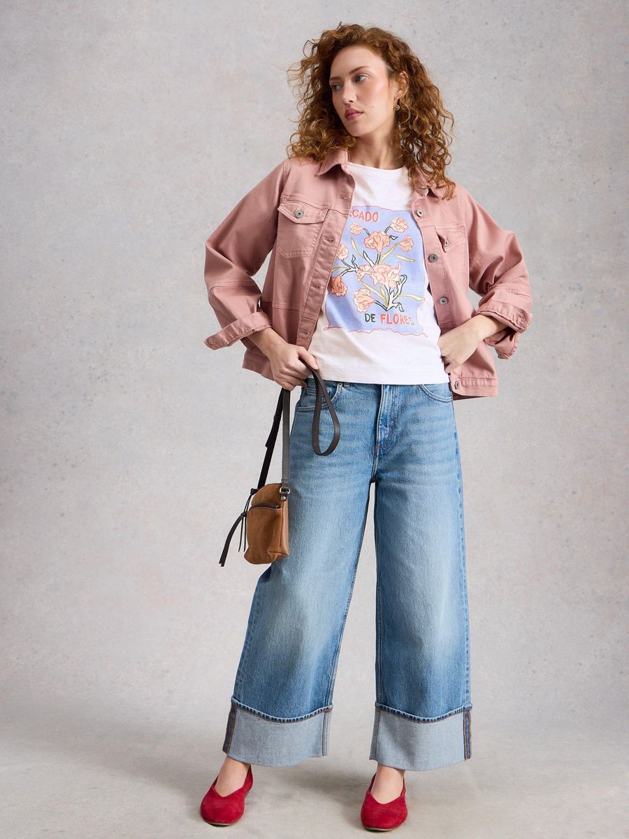 T-Shirt aus Baumwolle mit Blumendruck