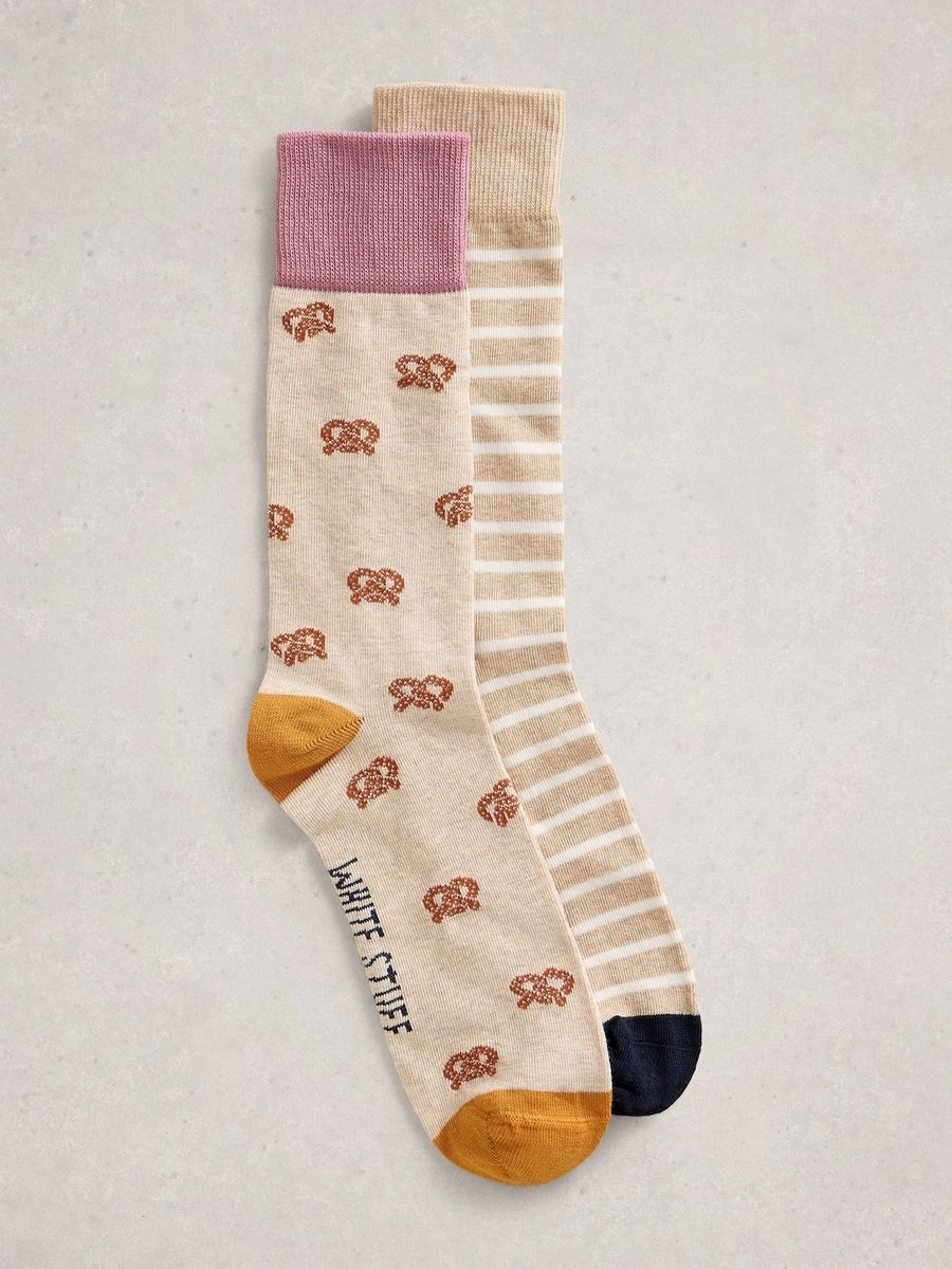 Socken Set mit Brezel Streifen Muster