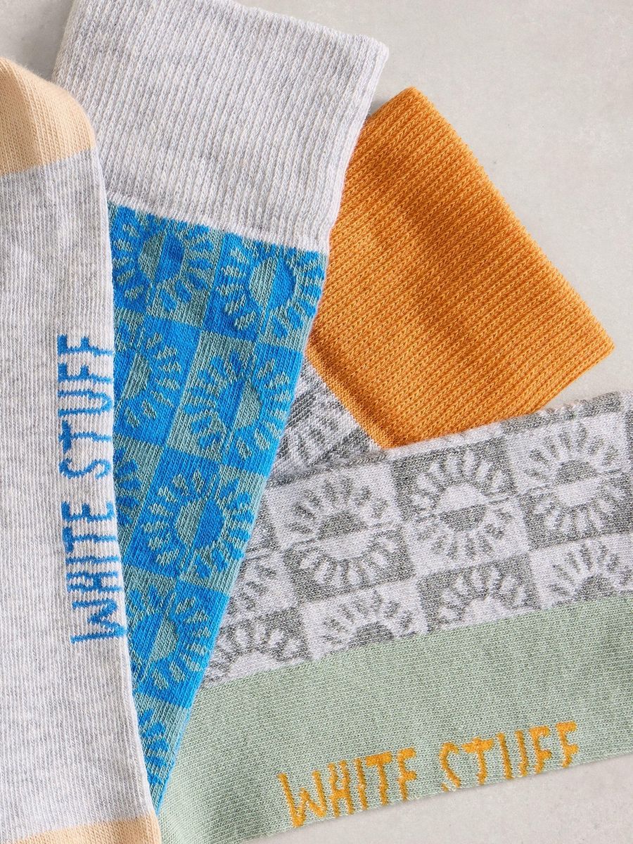 Gemusterte Socken aus Bio-Baumwollmischung Doppelpack
