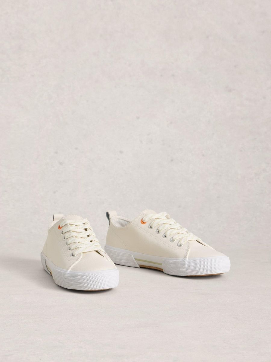 Off-White Leder-Look Schnürschuhe