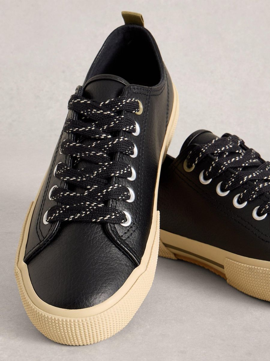 Off-White Leder-Look Schnürschuhe