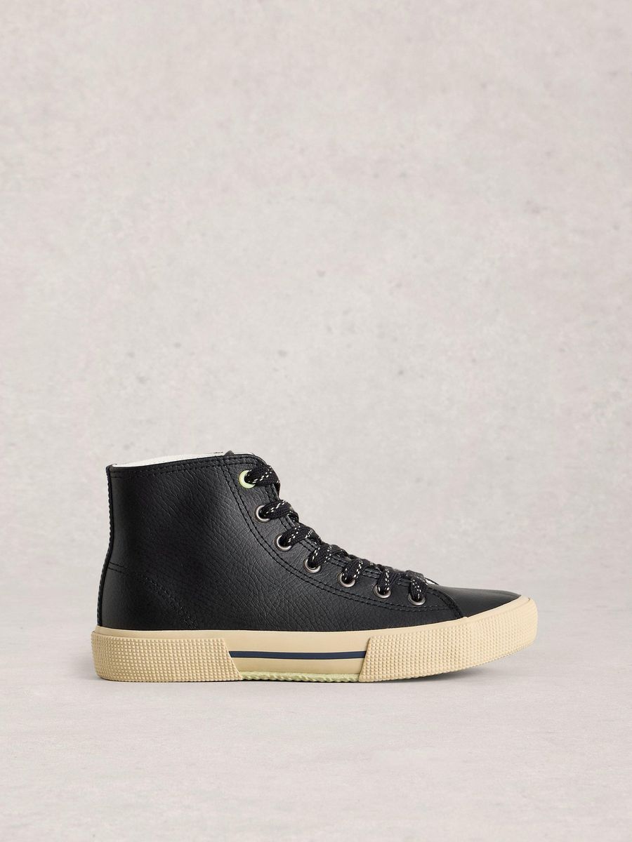 Leder Hi-Top Mode Sneaker