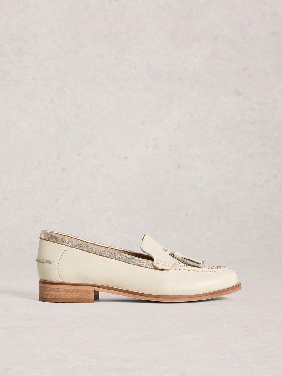 Eleganter Quastenloafer mit Metallic-Besatz