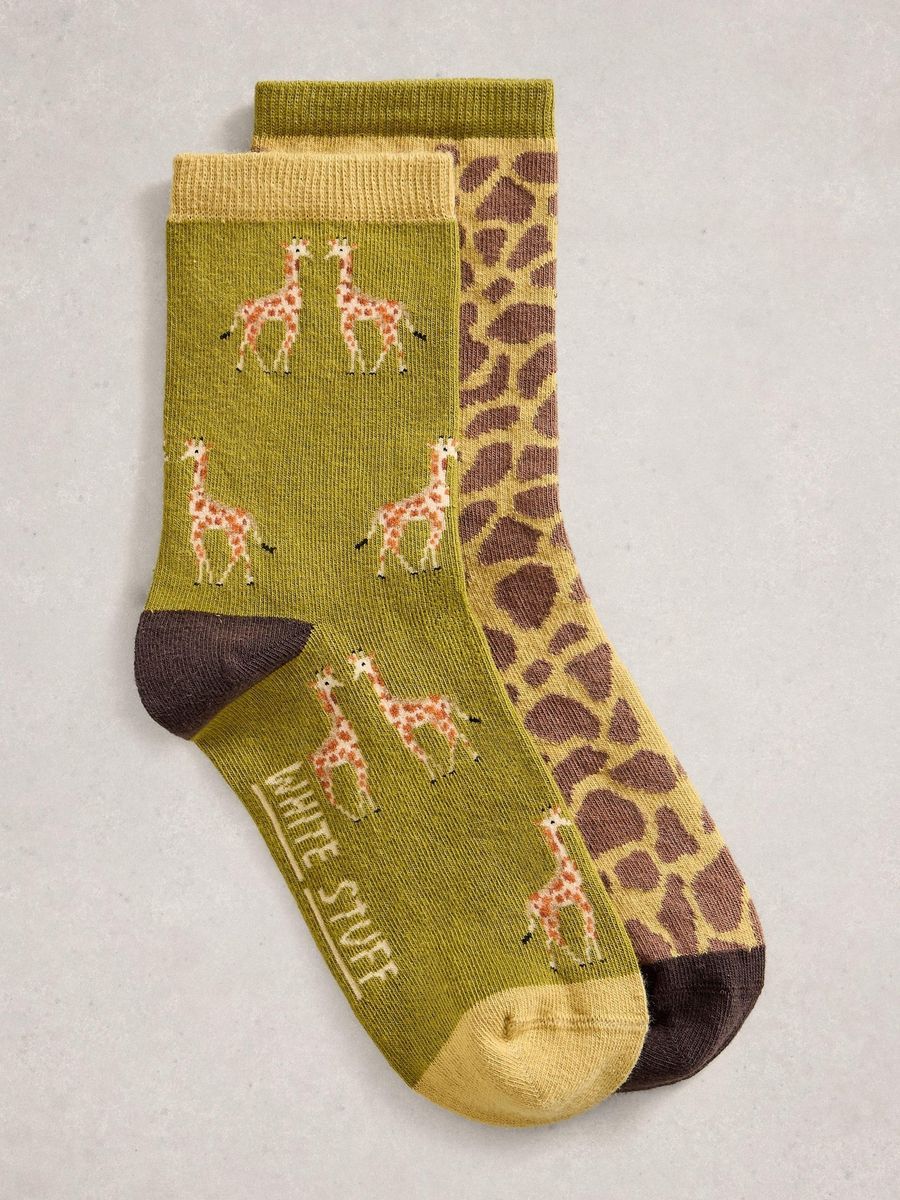 Socken mit Giraffenmuster im Doppelpack