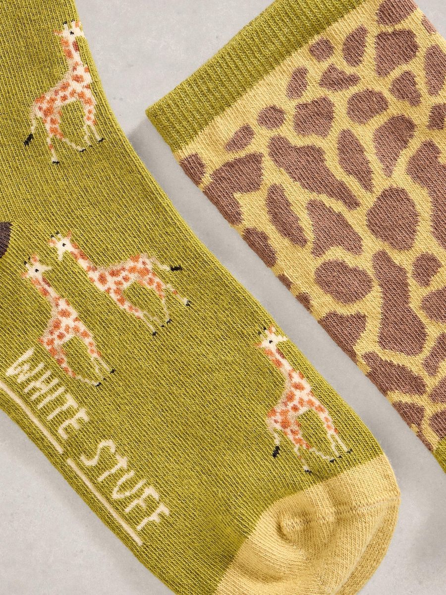 Socken mit Giraffenmuster im Doppelpack