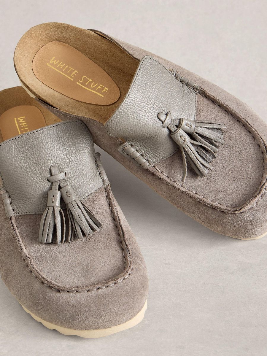 Wildleder Slipper mit Quasten