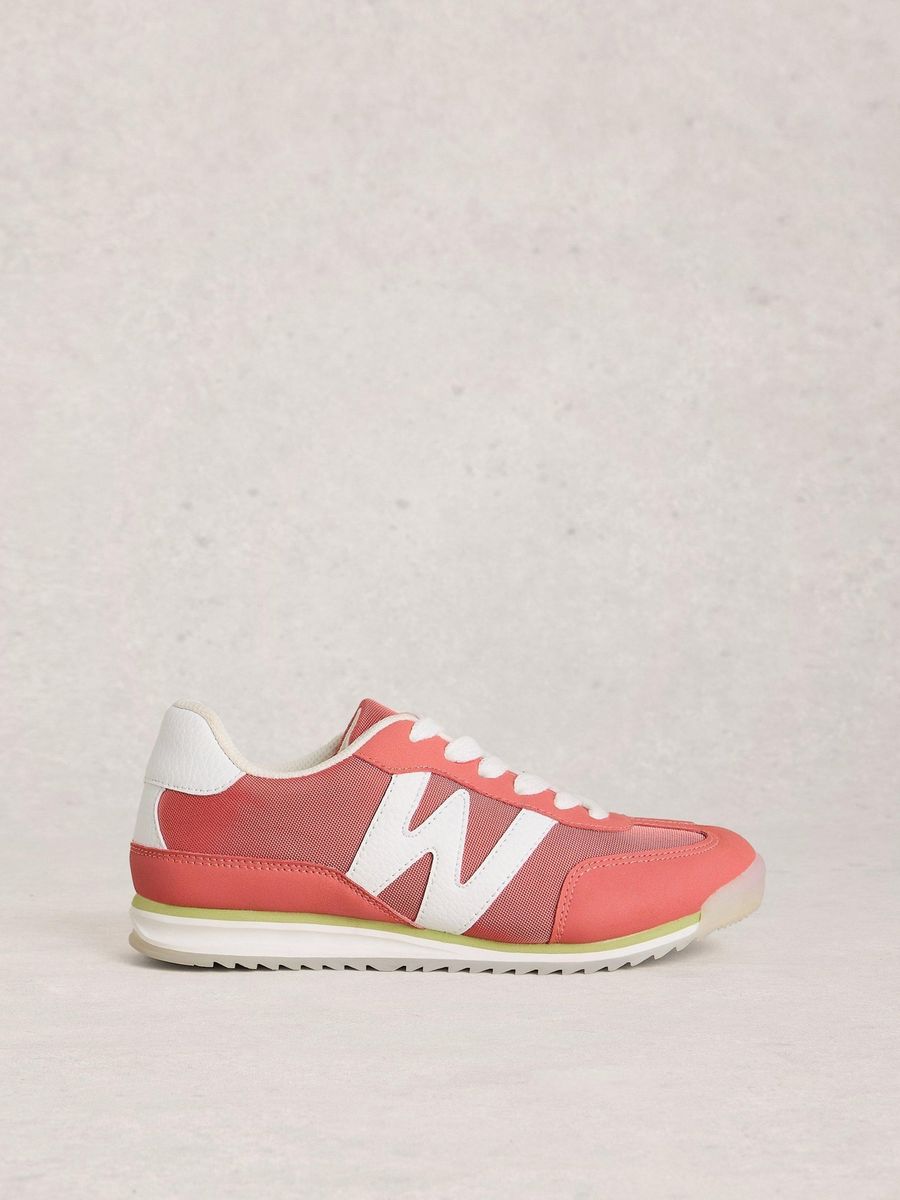Korallenfarbener Low-Top-Fashion-Sneaker mit Akzenten