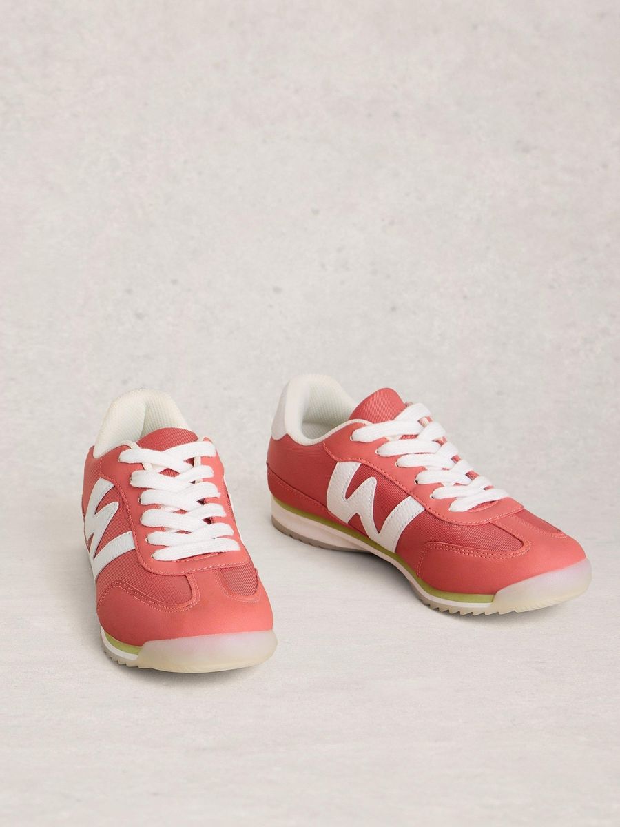 Korallenfarbener Low-Top-Fashion-Sneaker mit Akzenten