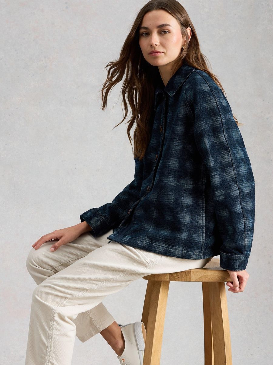 Jacquard Jeansjacke mit lässiger Passform
