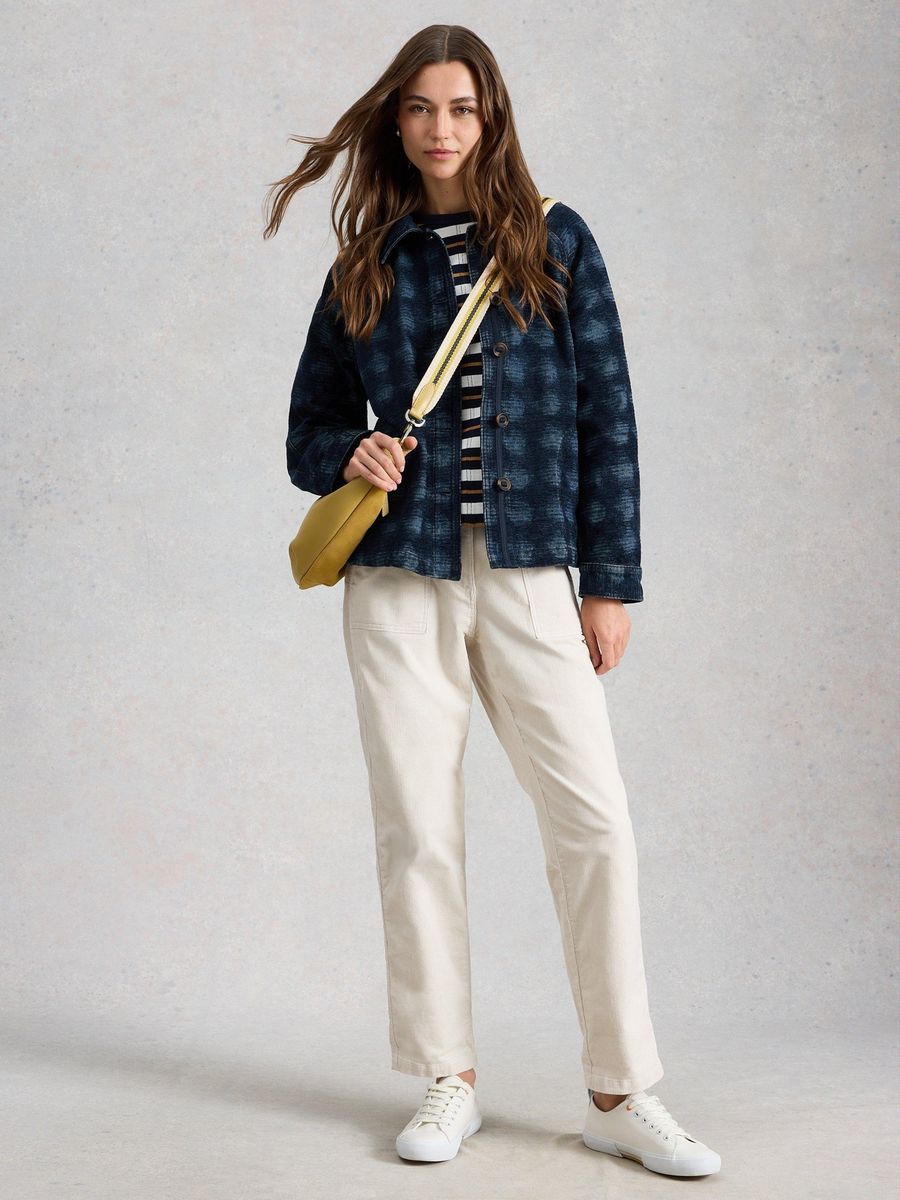 Jacquard Jeansjacke mit lässiger Passform