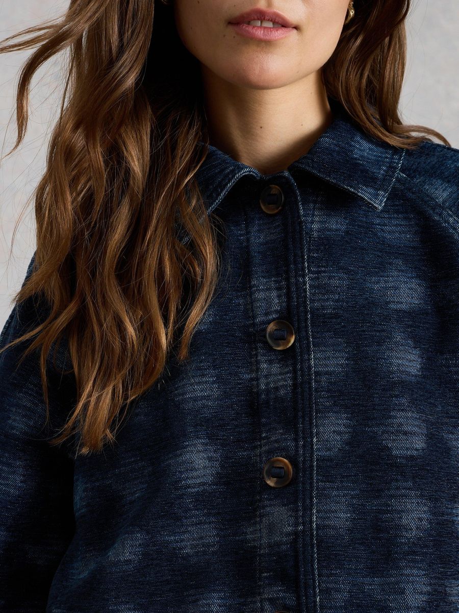 Jacquard Jeansjacke mit lässiger Passform