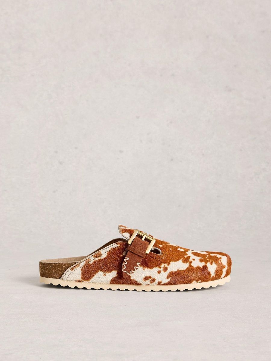 Myrtle Clogs mit Kuhfellmuster