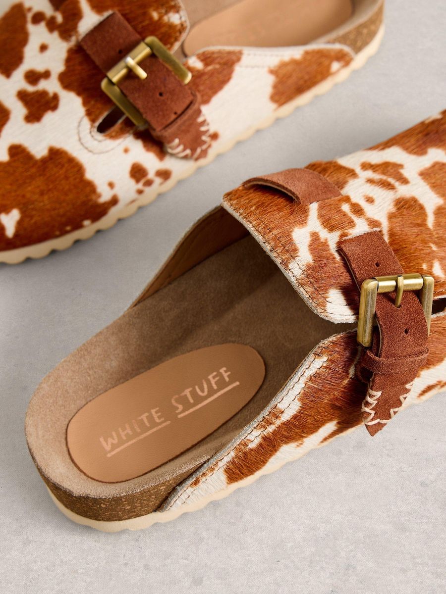 Myrtle Clogs mit Kuhfellmuster