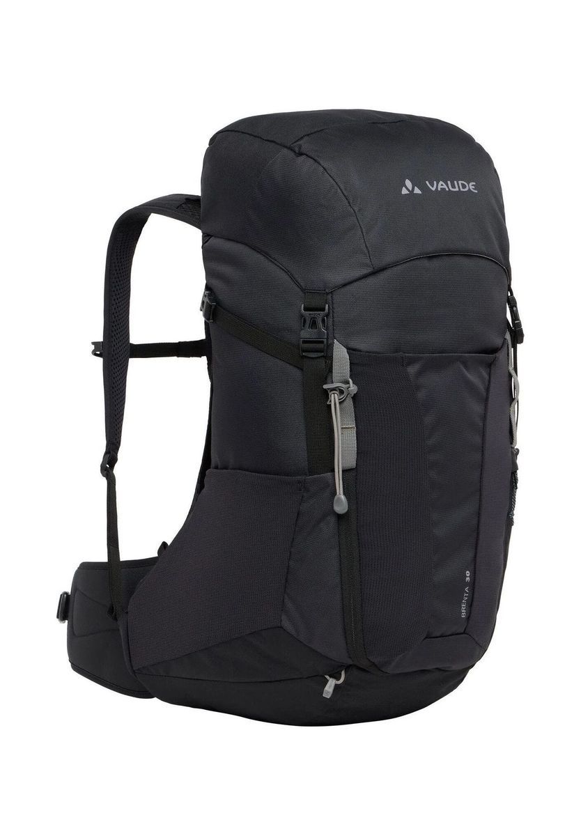 Sportlicher schwarzer Wanderrucksack mit Netzrücken