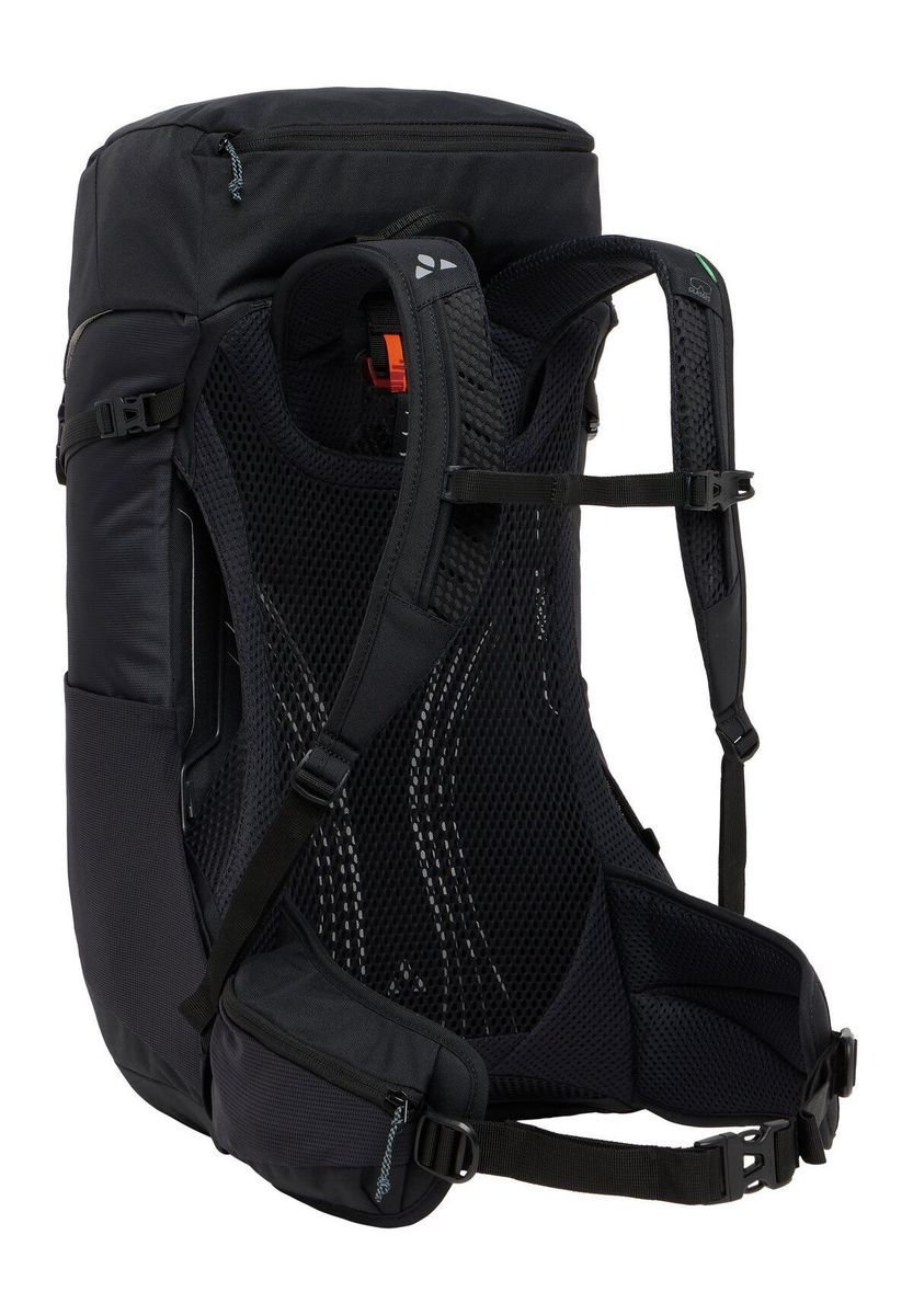 Sportlicher schwarzer Wanderrucksack mit Netzrücken