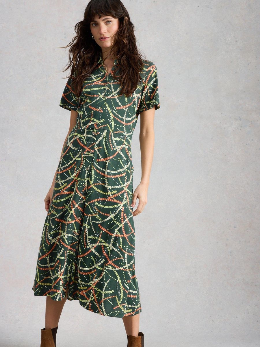 Jersey-Hemdkleid mit Grafikprint