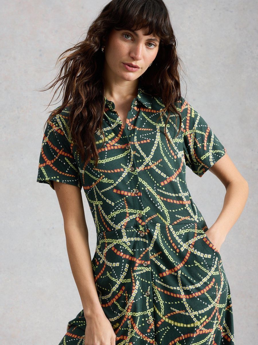 Jersey-Hemdkleid mit Grafikprint