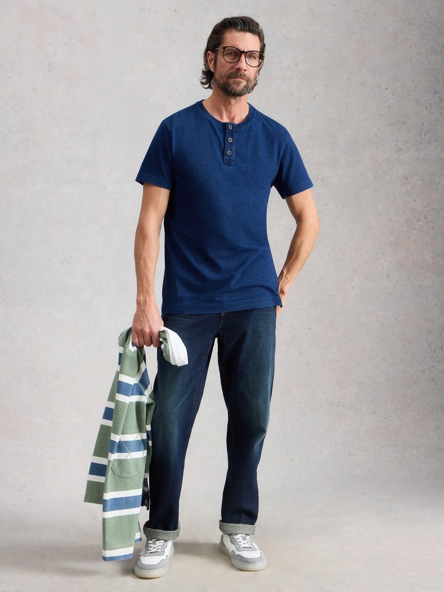 Indigo Henley T-Shirt