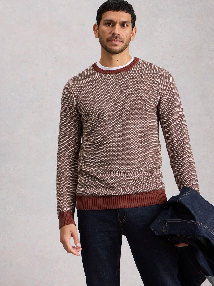 Strukturierter Pullover mit Rundhalsausschnitt