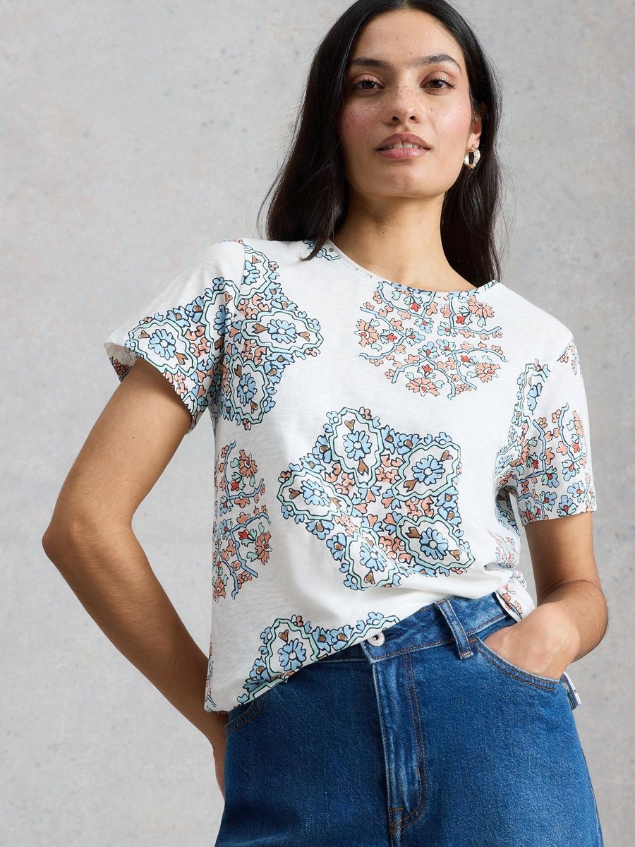 Baumwoll T-Shirt mit Herzprint