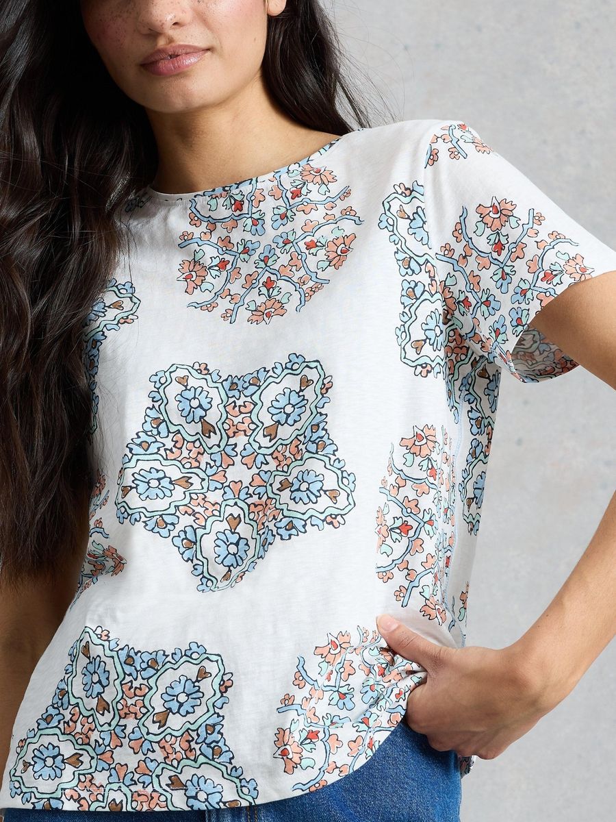 Baumwoll T-Shirt mit Herzprint