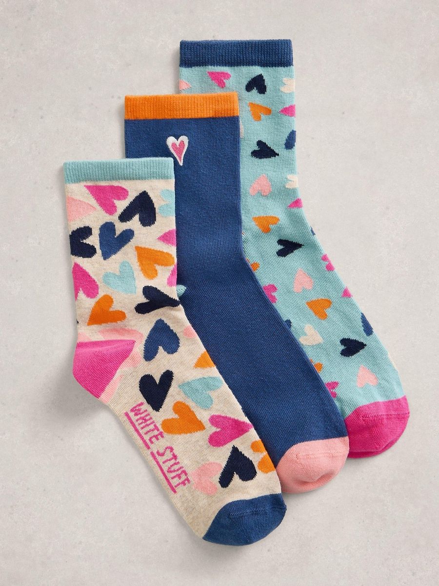 Socken Set aus Bio-Baumwolle mit Herzmuster
