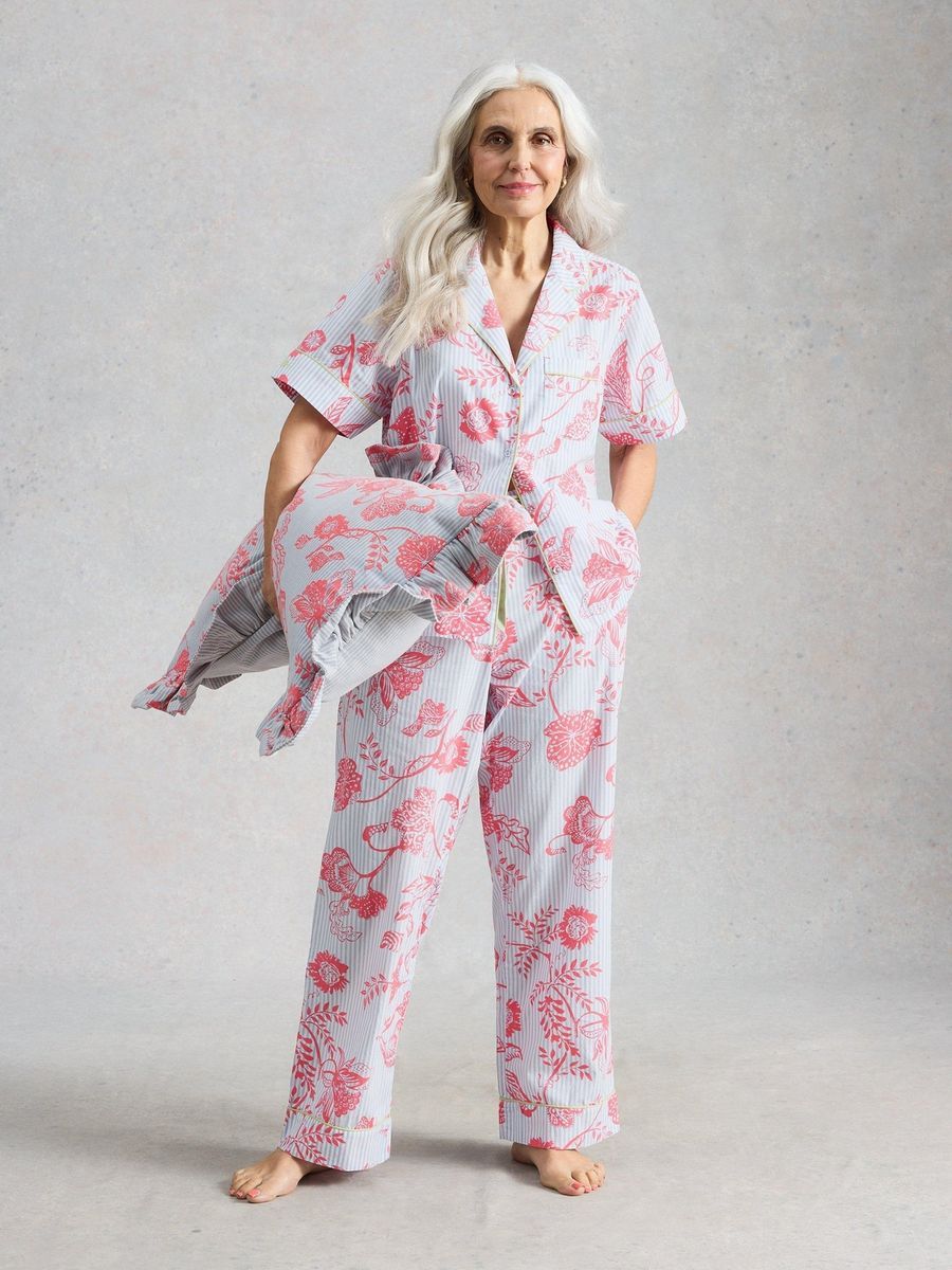 Leichte Pyjamahose mit Blumenmuster