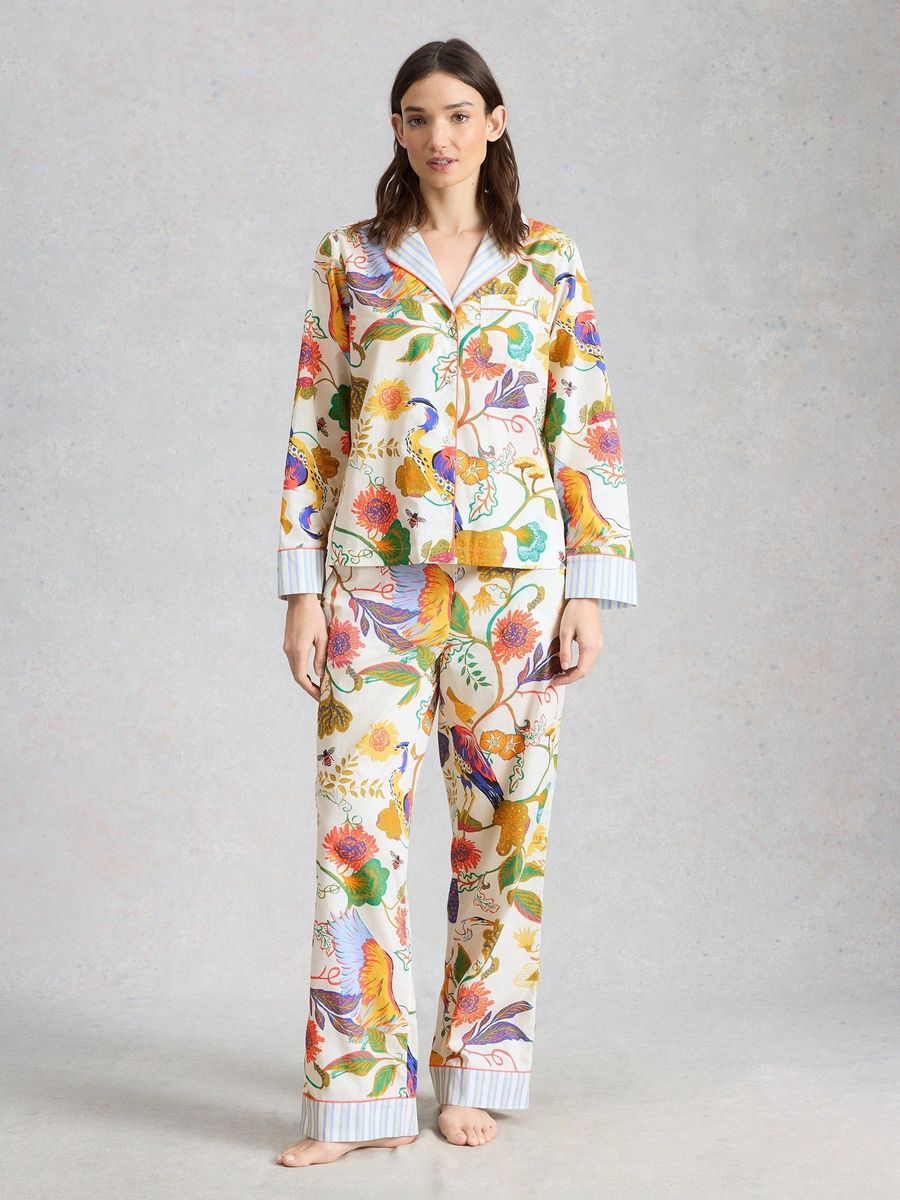 Leichte Pyjamahose mit Blumenmuster
