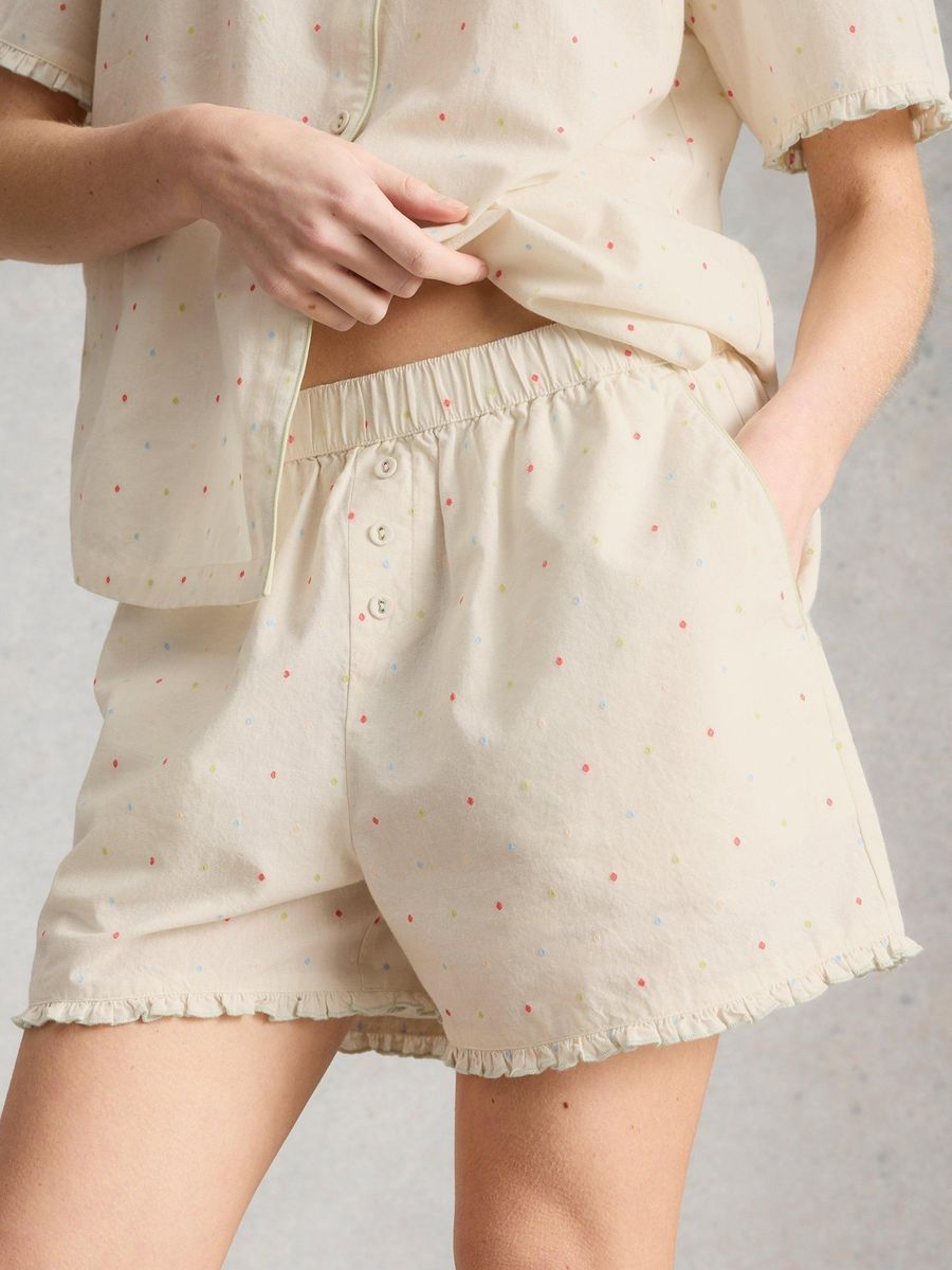Gepunktete Pyjamashorts aus Bio-Baumwolle