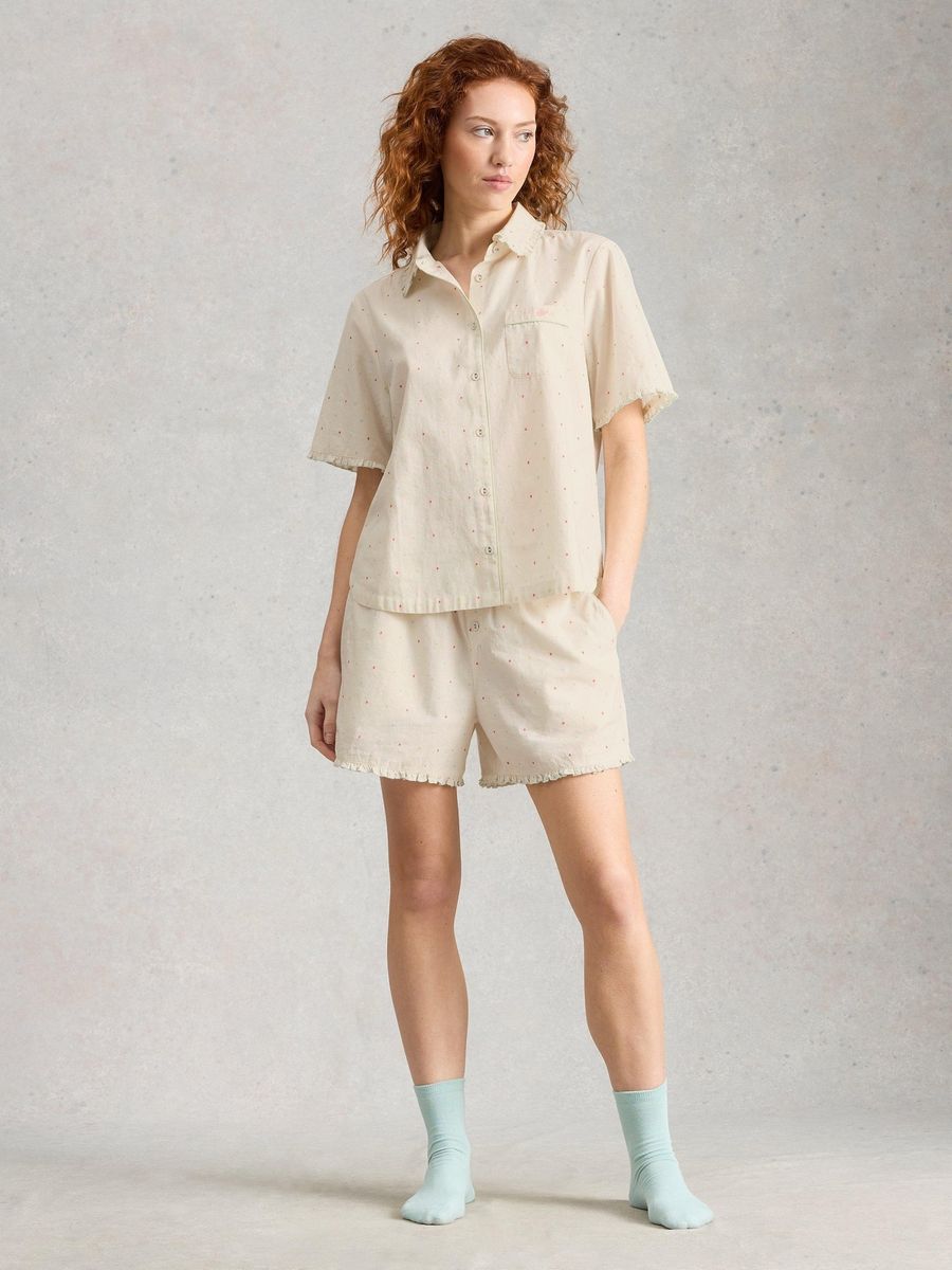 Gepunktete Pyjamashorts aus Bio-Baumwolle