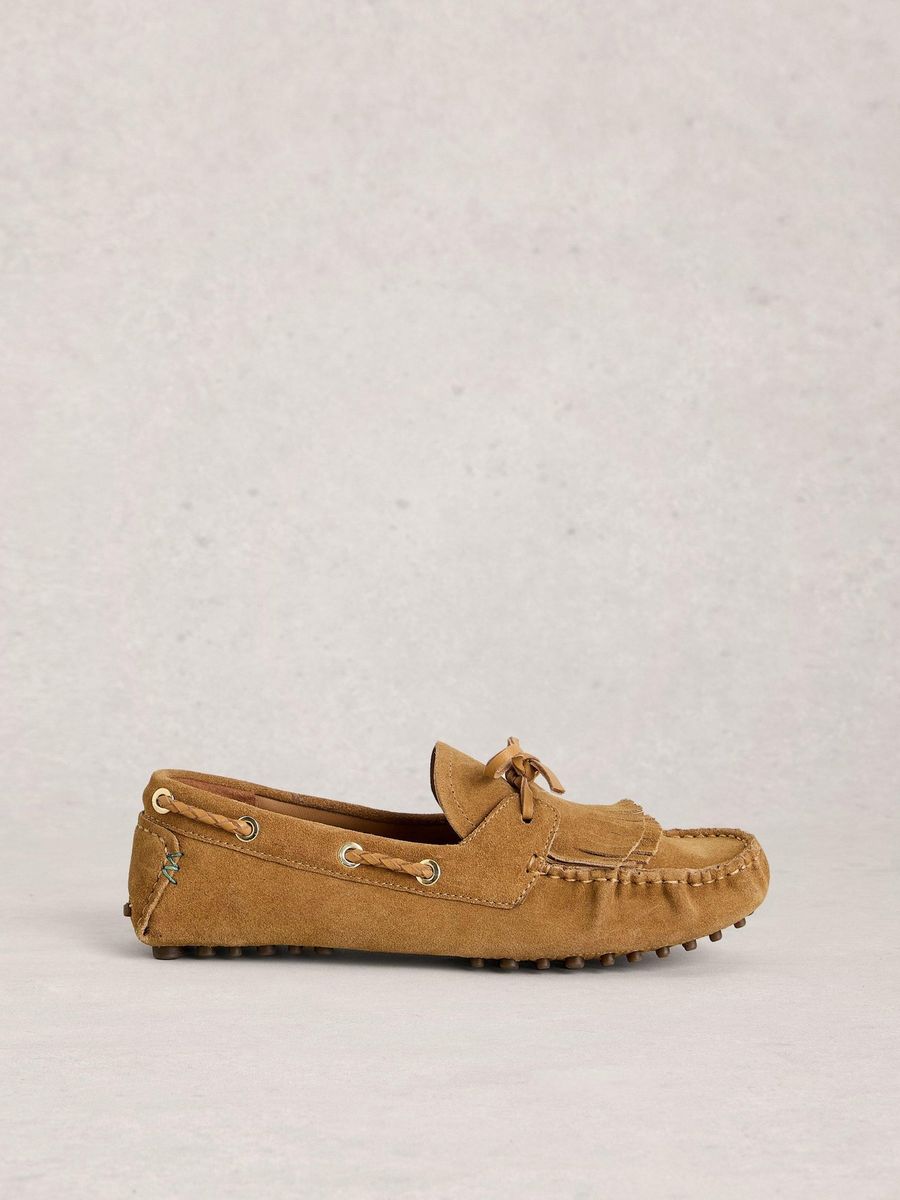 Wildleder Mokassin Driving Loafer mit Fransen