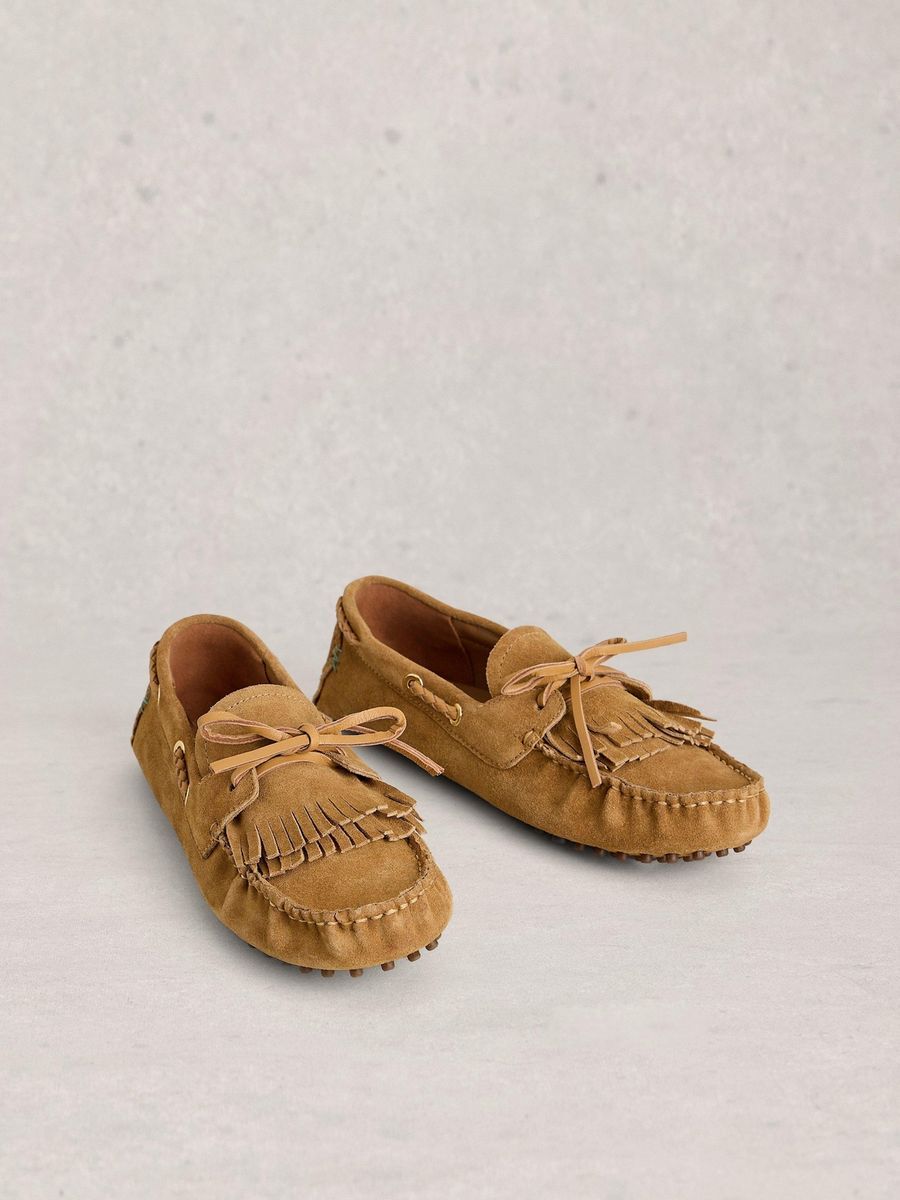 Wildleder Mokassin Driving Loafer mit Fransen