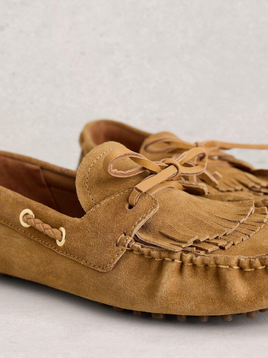 Wildleder Mokassin Driving Loafer mit Fransen