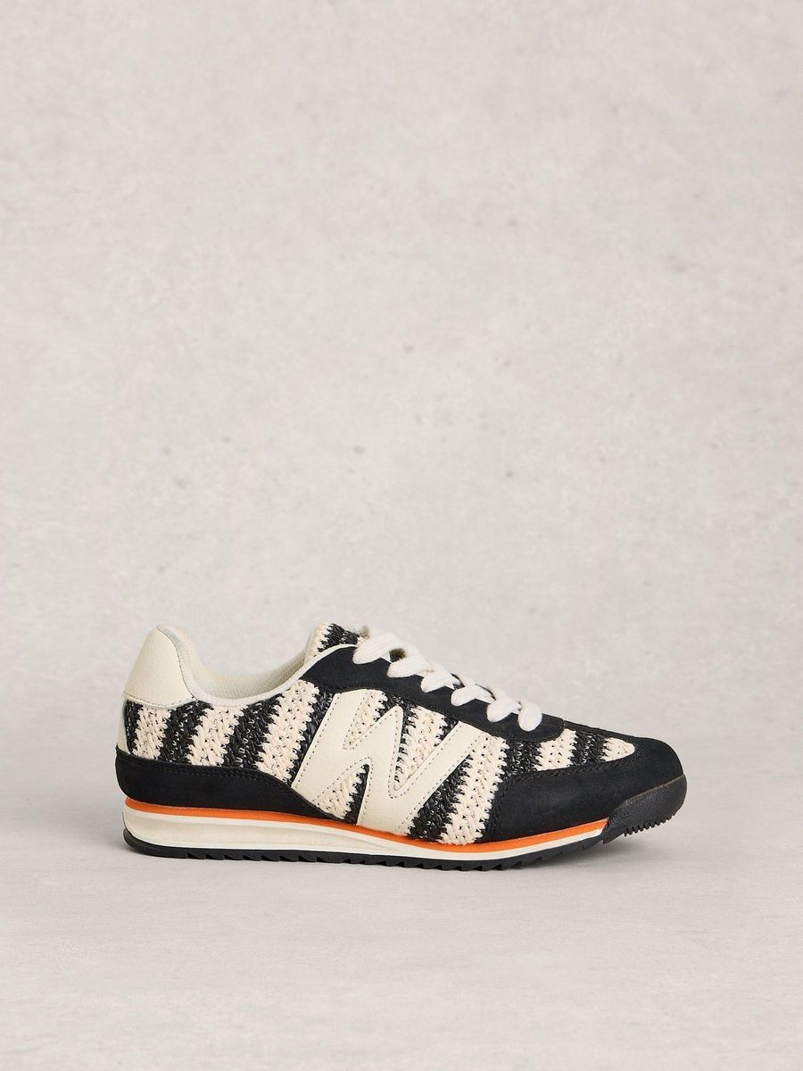 Gewebter Streifen-Sneaker mit niedrigem Profil